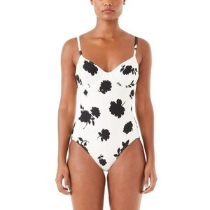 Black and White Floral Women's Swimsuit